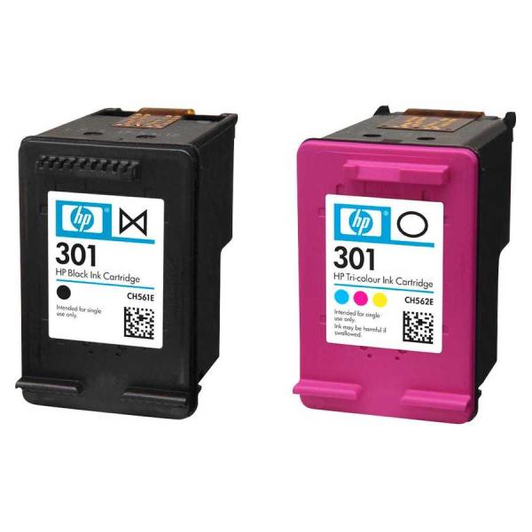 HP 301 N9J72AE Siyah Orijinal Renkli Kartuş İkili Set